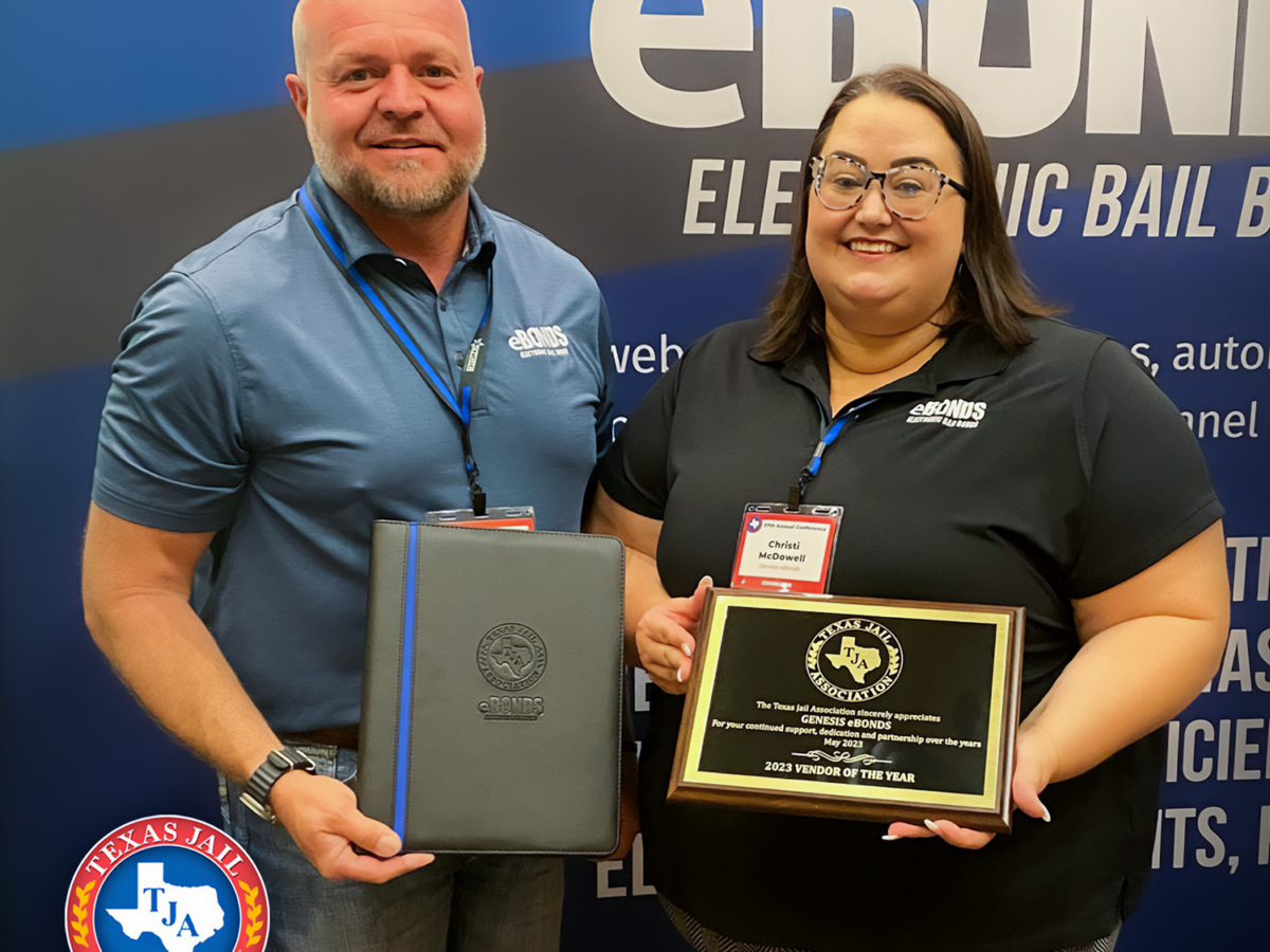 Genesis eBONDS awarded Vendor of the Year at 2023 Texas Jail Association Conference