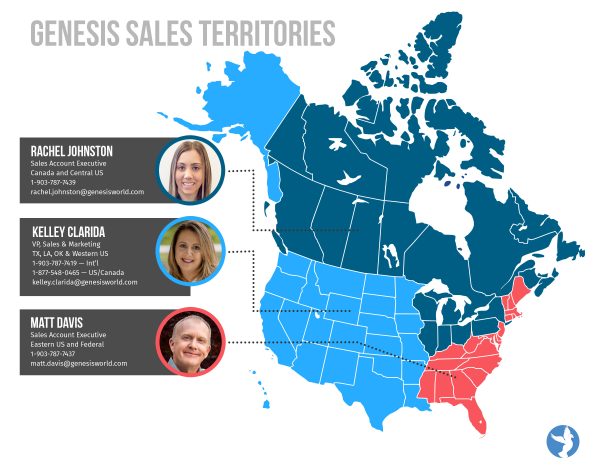 Genesis Sales Territories Map